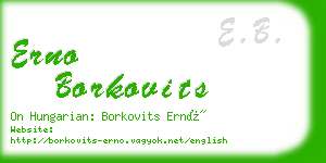 erno borkovits business card